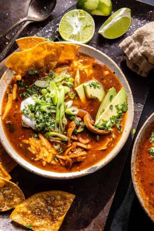 Poblano Pepper Chicken Tortilla Soup