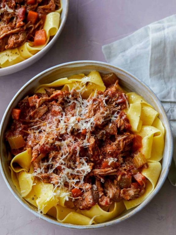 Pork Picnic Ragu over Pappardelle