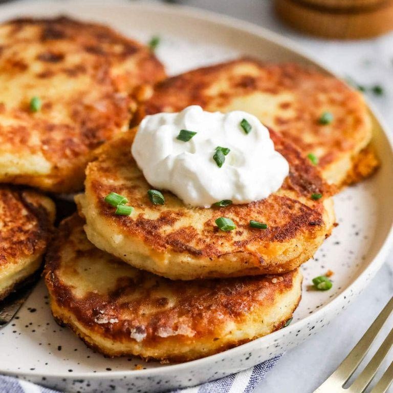 Potato Pancakes with Sour Cream and Chives