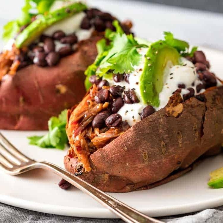 Pulled Pork Stuffed Sweet Potatoes