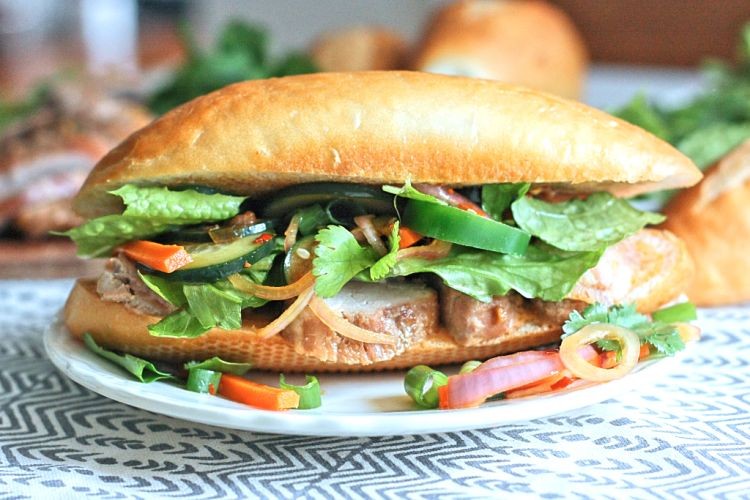 Pumfu Banh Mi Sandwich with Pickled Veggies