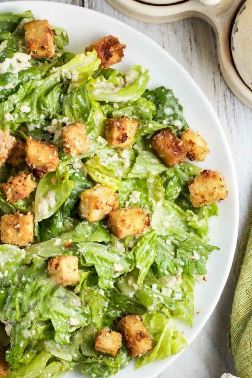 Pumfu Caesar Salad with Croutons