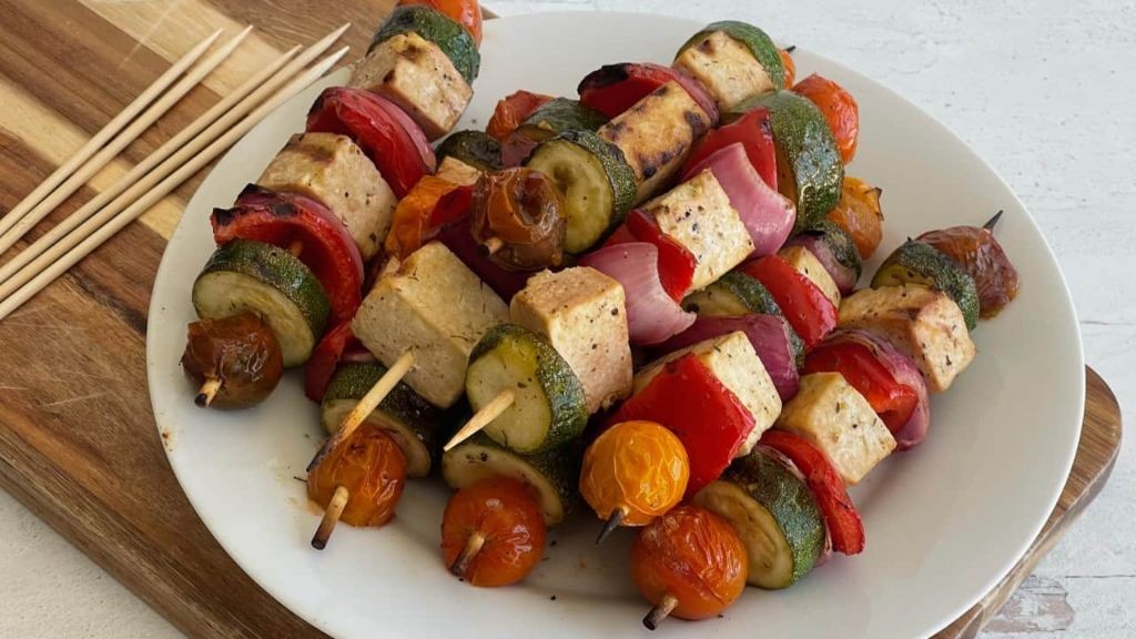 Pumfu Kebabs with Tzatziki Sauce