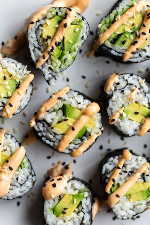 Pumfu and Avocado Sushi Rolls