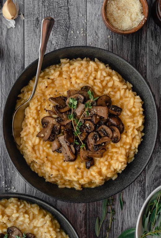 Pumfu and Mushroom Risotto
