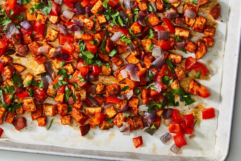 Pumfu and Sweet Potato Hash