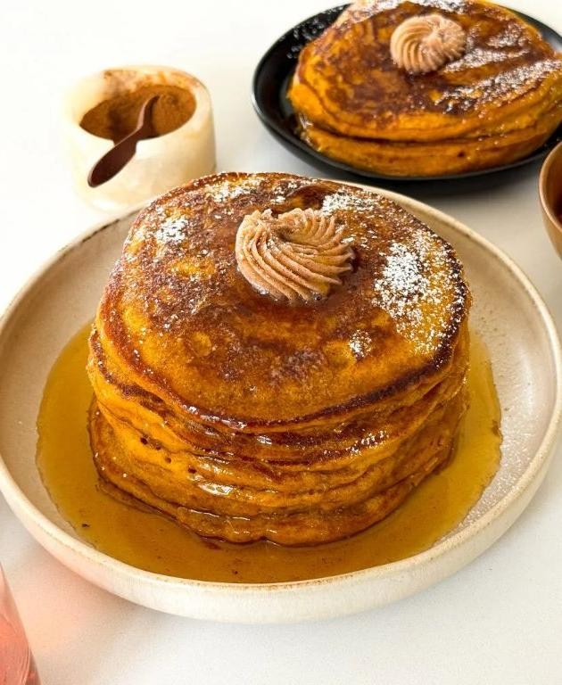 Pumpkin Pancakes with Cinnamon Butter