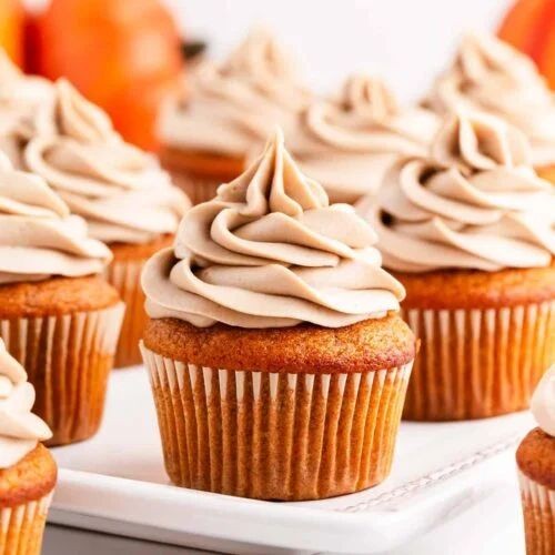 Pumpkin Pie Mix Cupcakes with Spiced Frosting