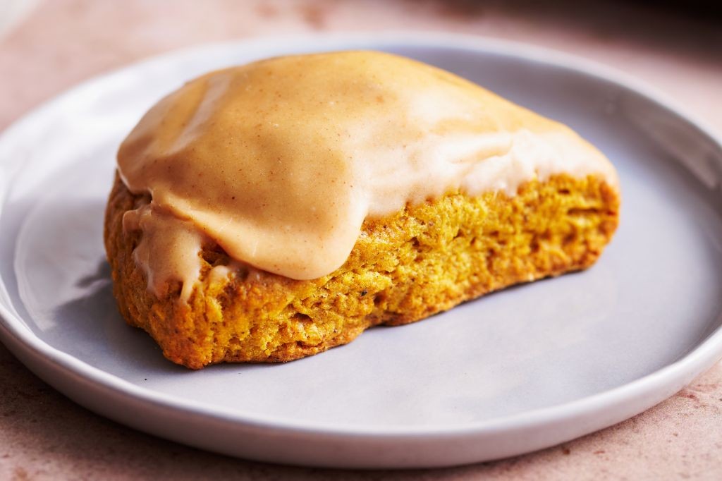 Pumpkin Pie Mix Scones with Vanilla Glaze