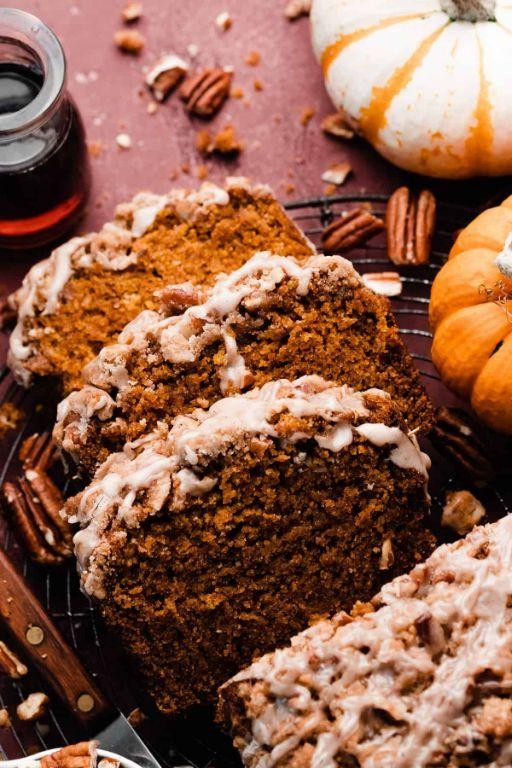 Pumpkin Spice Bread with Pecan Streusel
