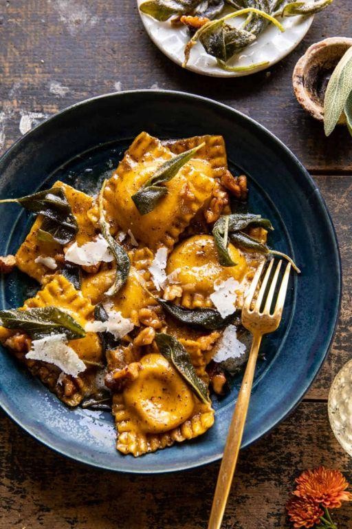 Pumpkin and Sage Ravioli with Brown Butter Sauce