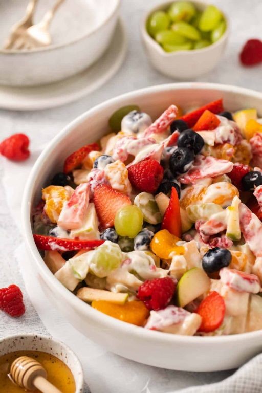 Quick Easter Fruit Salad with Honey Dressing