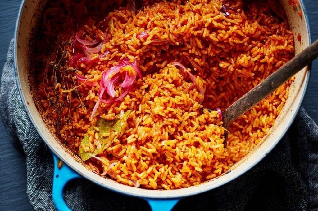 Quick Jollof Rice in a Rice Cooker