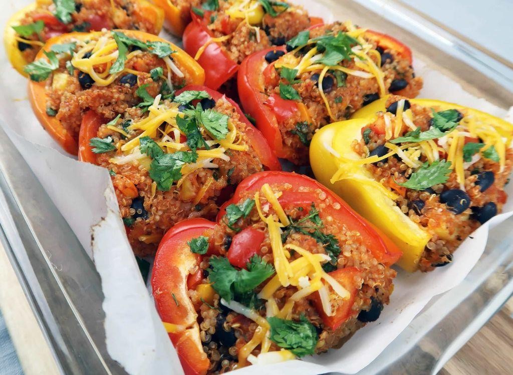Quinoa and Black Bean Stuffed Bell Peppers