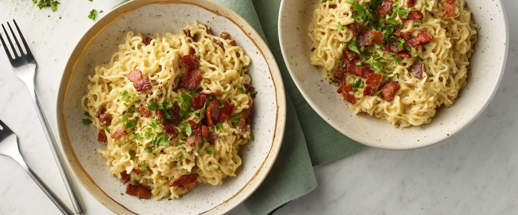 Ramen Carbonara with Bacon