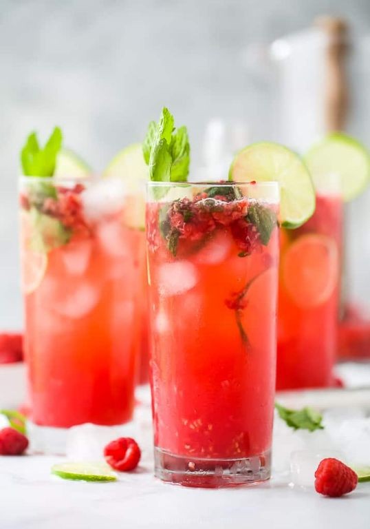 Raspberry Mojito with Fresh Mint