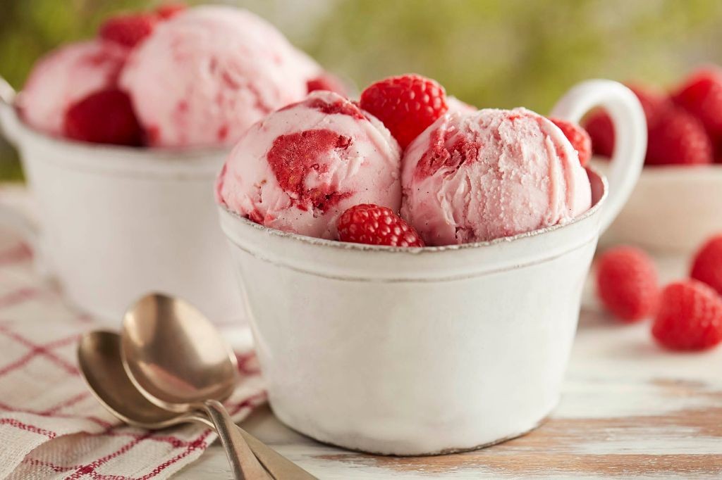 Raspberry Vanilla Frozen Yogurt