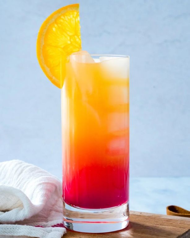 Raspberry Vodka Sunrise Cocktail