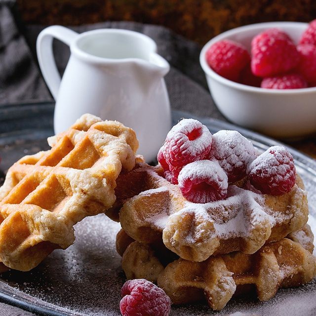 Raspberry White Chocolate Protein Waffles