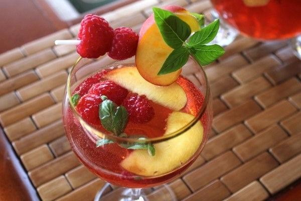 Raspberry and Basil Spanish Spritz