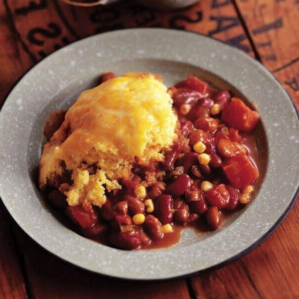 Red Bean and Cornbread Casserole
