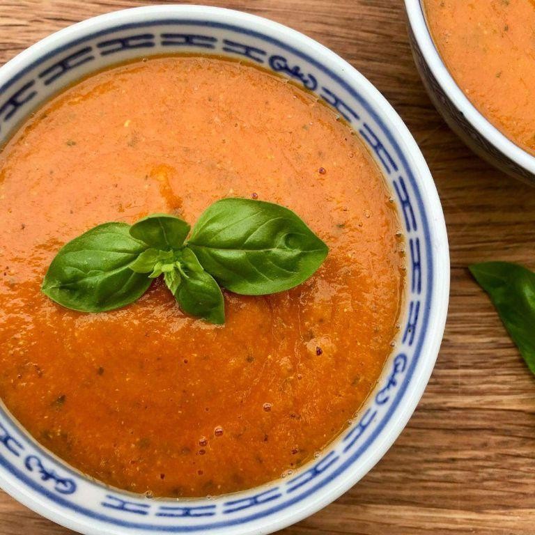 Red Lentil Soup with Tomatoes and Basil