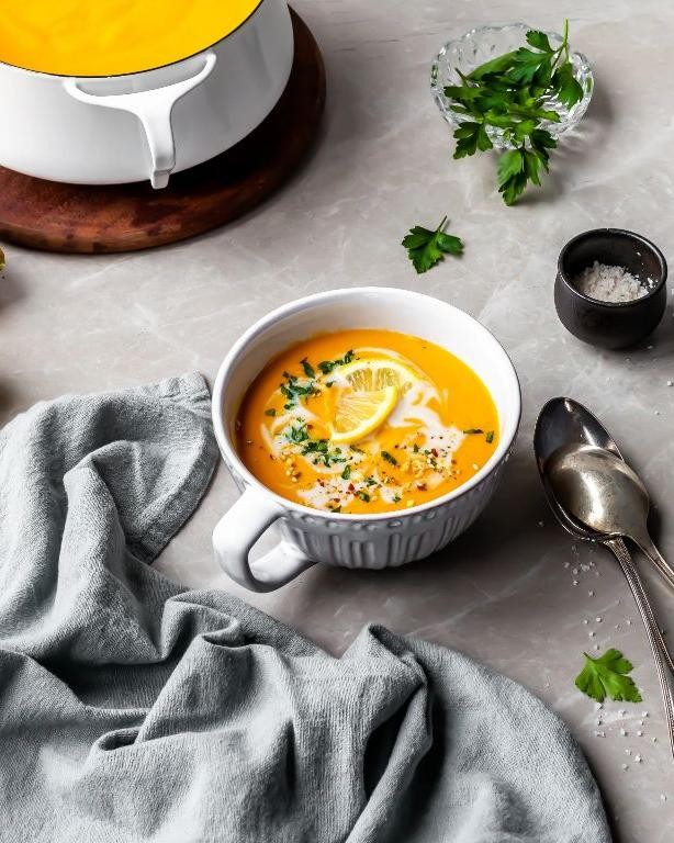 Red Lentil and Carrot Soup with Ginger