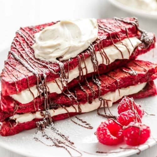 Red Velvet Stuffed French Toast