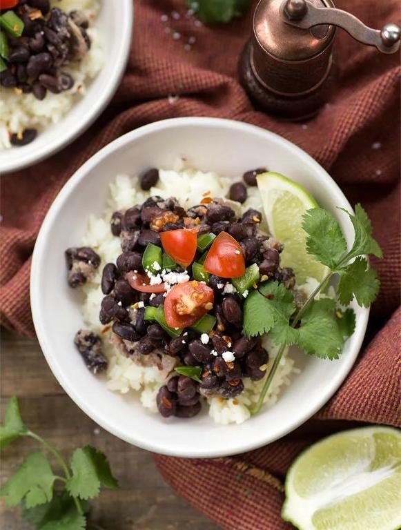 Rice and Beans with Sautéed Onions