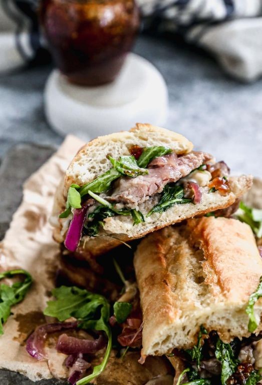 Roast Beef and Brie Sandwich with Fig Jam