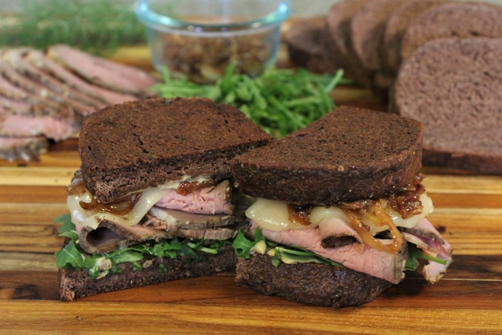 Roast Beef and Swiss Cheese Sandwich on Rye
