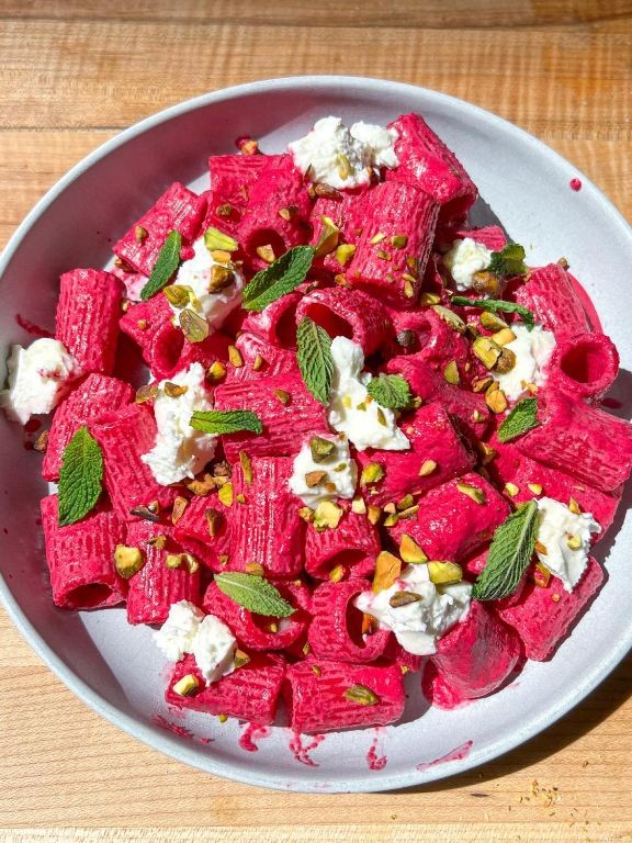 Roasted Beet and Goat Cheese Pasta Salad