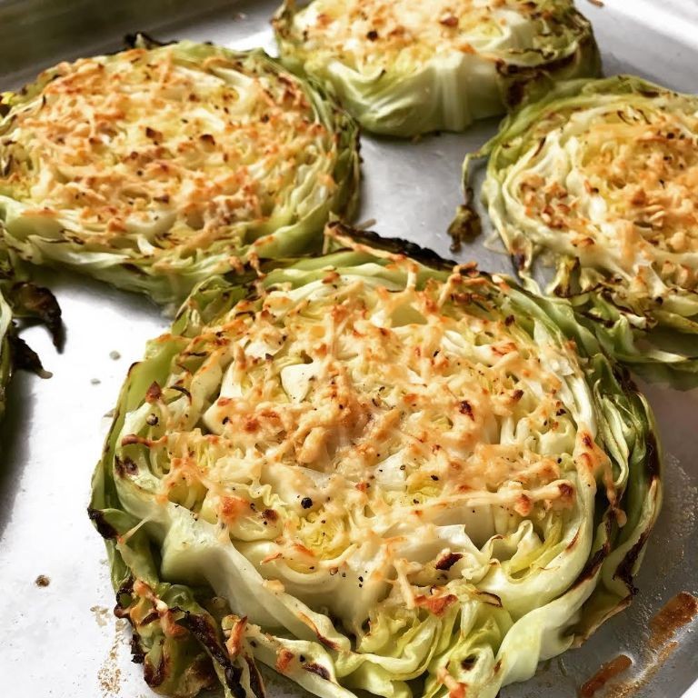 Roasted Cabbage Steaks with Garlic Butter