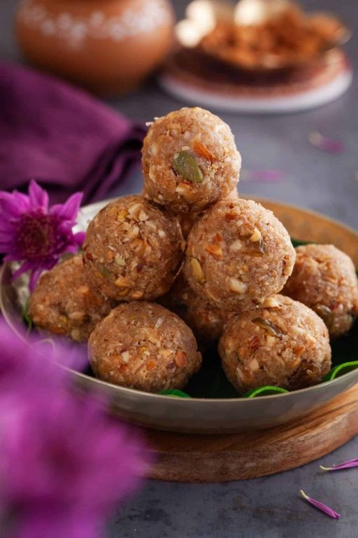 Roasted Coconut Laddu with Jaggery