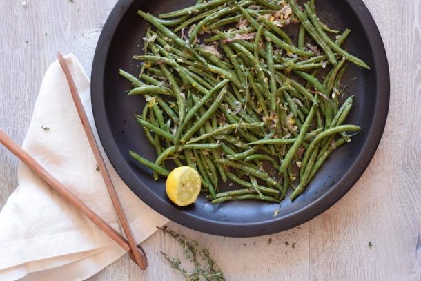 Roasted Green Beans with Lemon Zest and Thyme