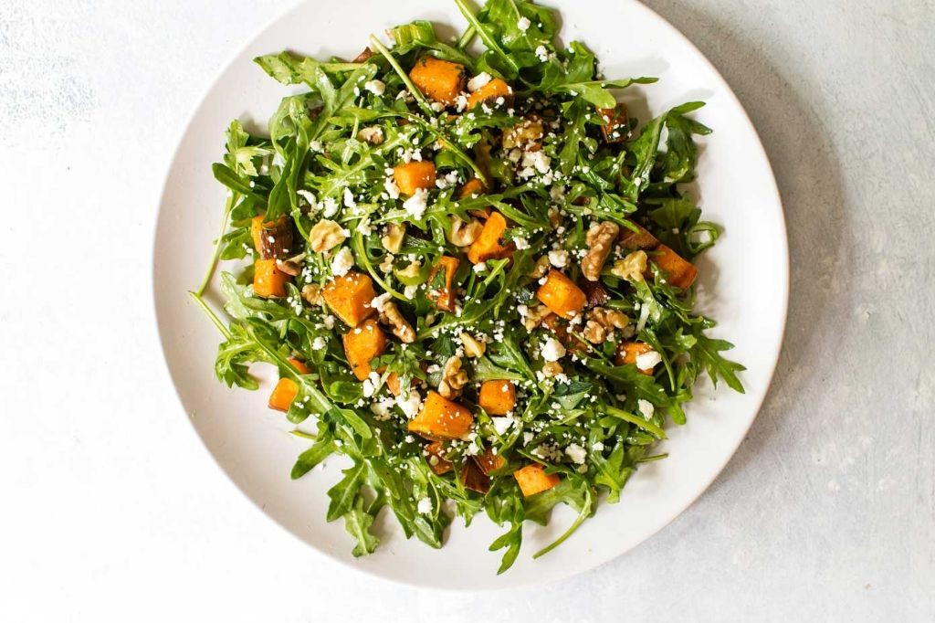 Roasted Sweet Potato and Arugula Salad