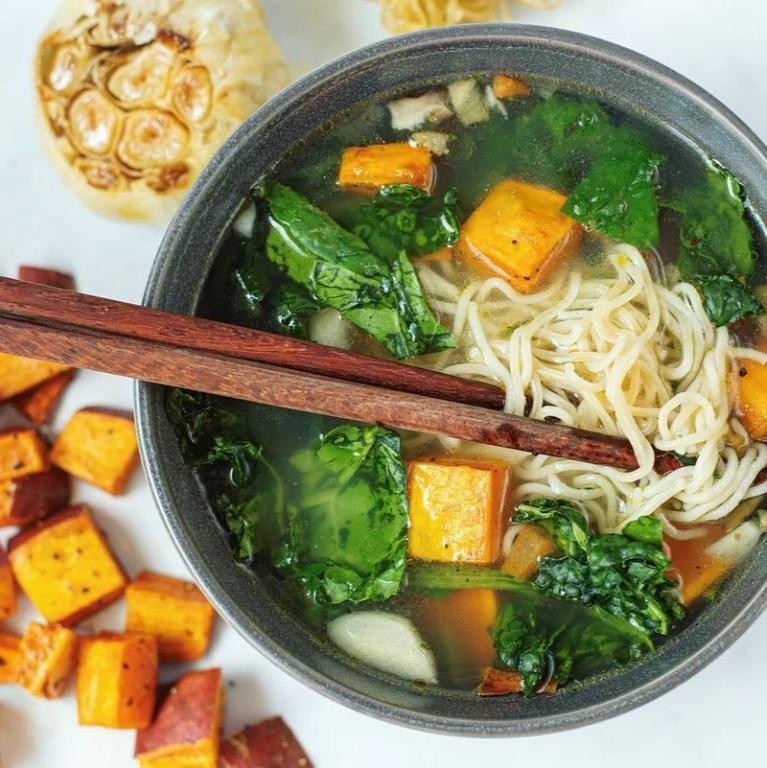 Roasted Sweet Potato and Kale Ramen