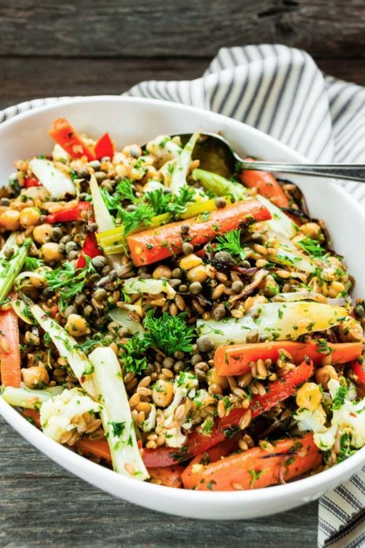 Roasted Vegetable and Farro Pasta Salad