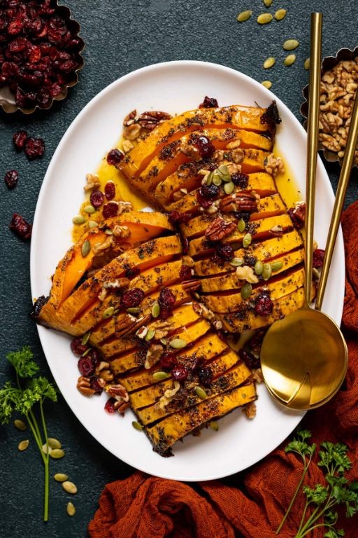 Roasted Whole Butternut Squash with Maple Glaze