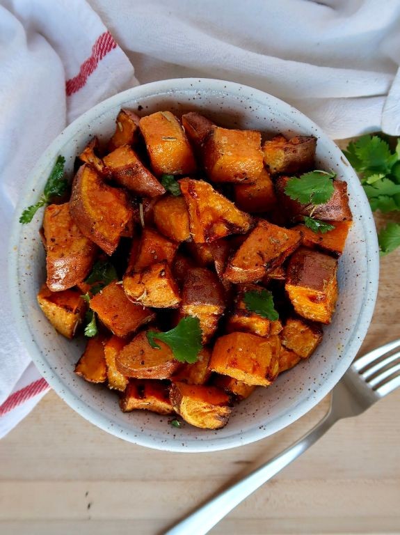 Rosemary Garlic Instant Pot Roasted Sweet Potatoes