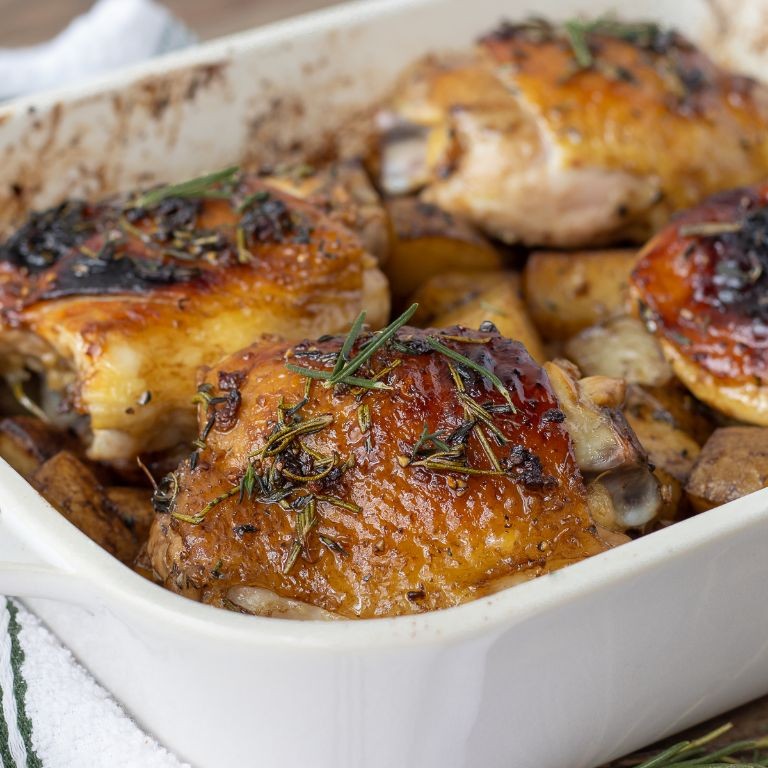 Rosemary and Thyme Roasted Chicken Thighs and Legs