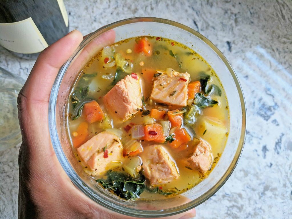 Salmon and Kale Soup
