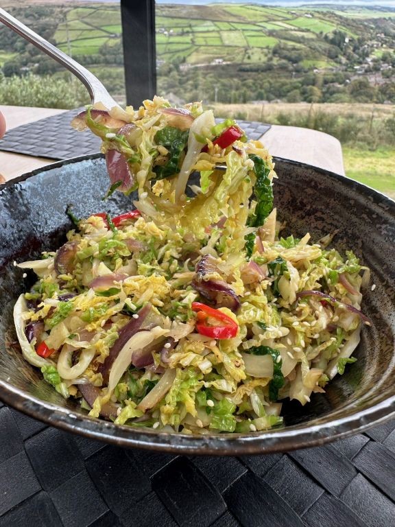 Savoy Cabbage Stir-Fry with Garlic and Ginger