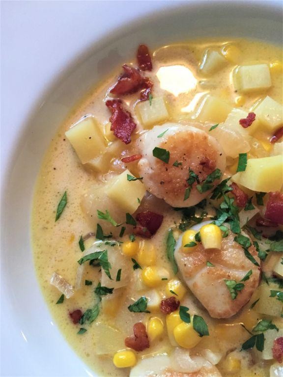 Scallop Chowder with Corn and Potatoes