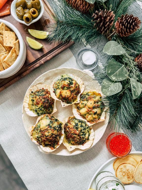 Scallop and Spinach Stuffed Shells