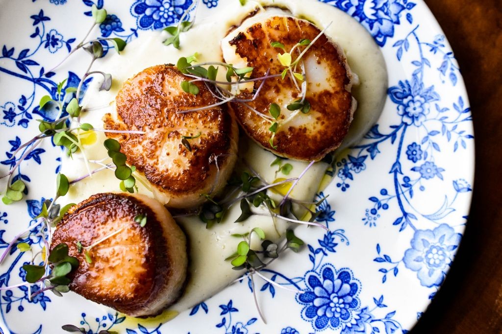 Scallops with Cauliflower Puree