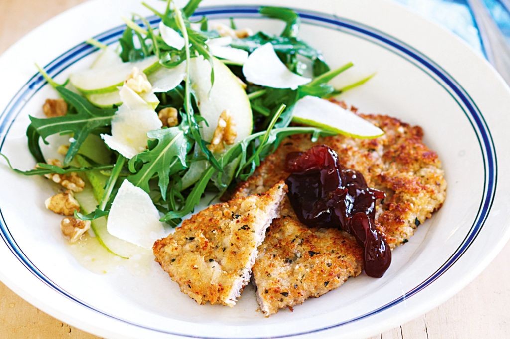 Schnitzel Salad with Arugula and Parmesan