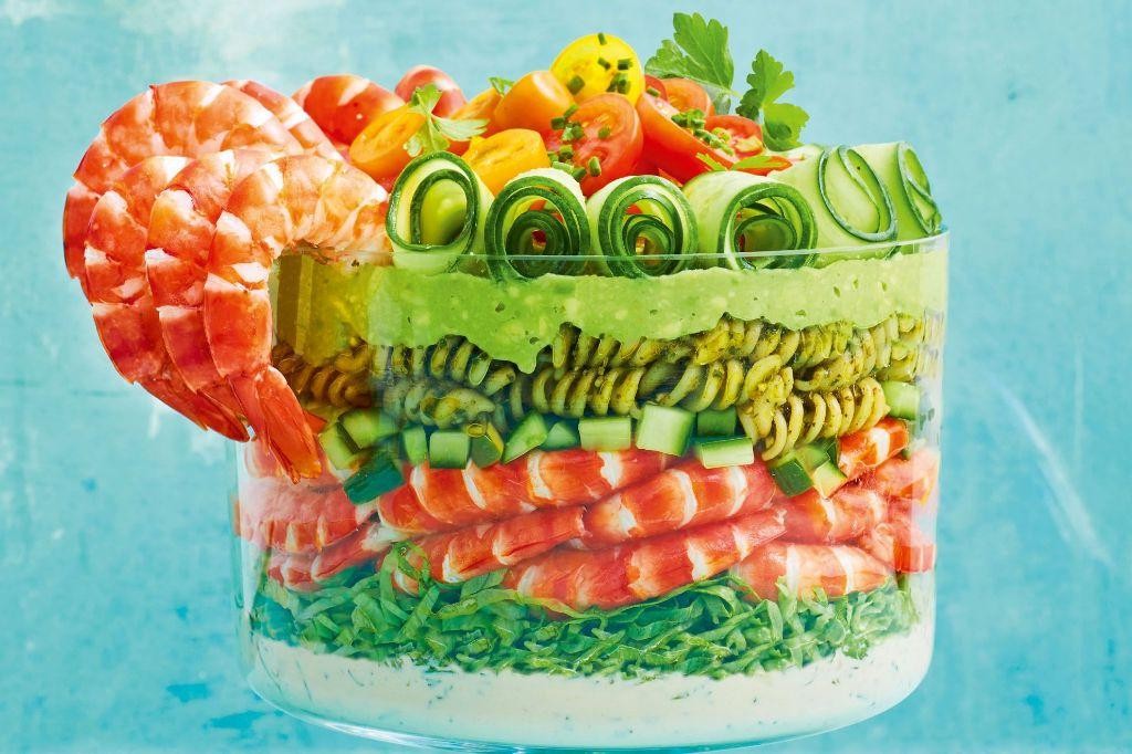 Seafood 7 Layer Salad with Shrimp