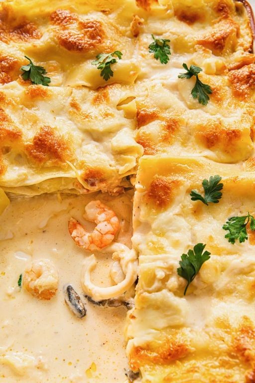 Seafood Lasagna with Shrimp and Crab