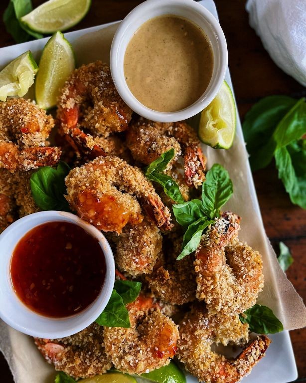 Sesame Batter Shrimp with Sweet Chili Glaze
